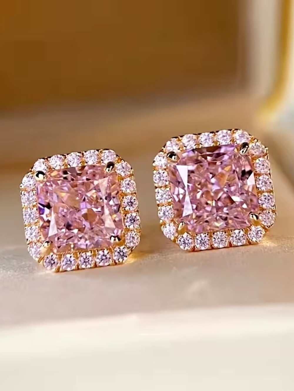 Pink Halo Stud Earrings - Elegant Women’s Jewelry